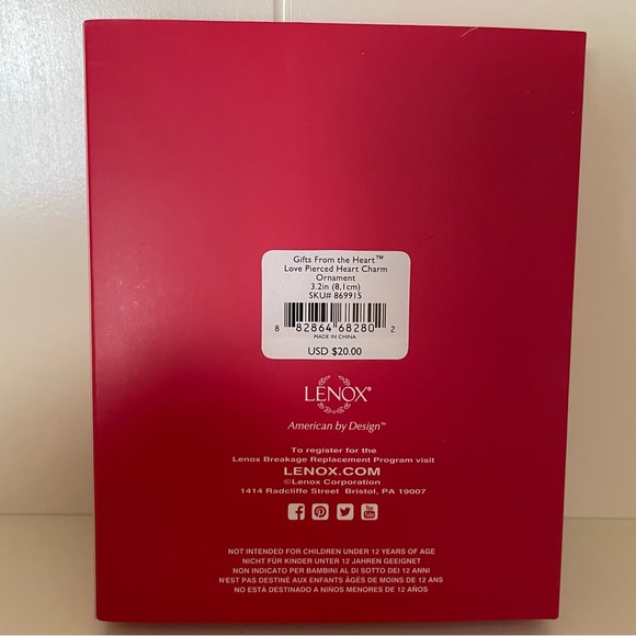 Lenox “Gifts From The Heart” Love Pierced Heart Christmas Ornament - Picture 3 of 3
